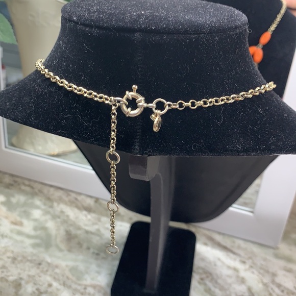 Bright Orange J. Crew necklace adjustable length - Picture 2 of 4